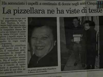 In strada Dietro San Vito, lavoravano invece le sorelle Porzia, Chella e Domenica, quest�ultima classe 1928. Le tre erano parrucchiere a domicilio. Quella pi� attiva era Domenica: abilissima a fare "u tupp" (lo chignon). Da qui il suo soprannome: �La pizzellara�, ossia colei che faceva �le pizze in testa�
